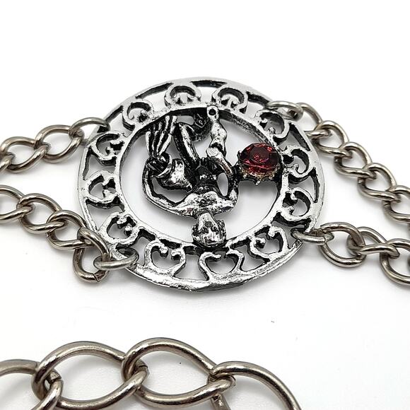 Vintage Zodiac Rhinestone Belt, Six Signs, 40 Inches, Silver Tone - Picture 6 of 10